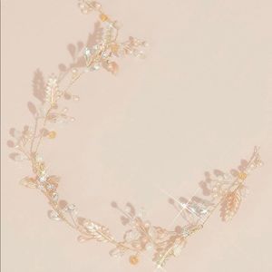 Gilded Leaves Head Piece with Beads and Pearls